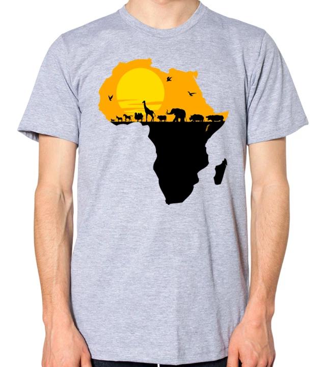 Map Of Africa Safari T-Shirt African Men Women Beautiful Sunset Unisex Top XS