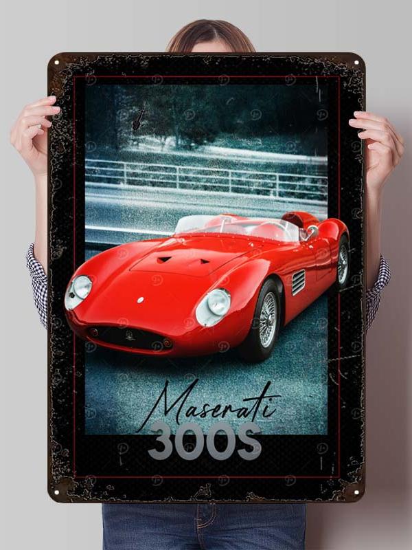 Maserati Classic Car Metal Poster Bedroom Decoration Living Room Decor Men Custom Metal Tin Signs for Garage Wall Art Decoration