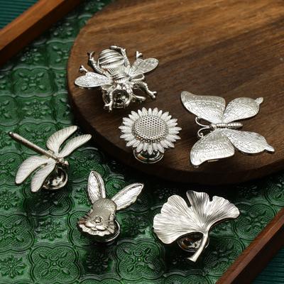 Puxador de Armário de Cozinha Prata Puxadores de Móveis Puxadores para Armários e Gavetas Puxadores de Móveis Criativos Puxadores de Gaveta de Liga de Zinco