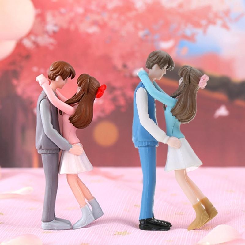 Miniatur Paar Figur Mikrolandschaft Ornament Zubehör Haushalt für Weihnachten Valentinstag Party Dekorationen