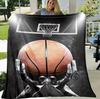 Athlete Throwing Basketball Pattern Thin Blanket Bed Travel Camping Living Room Office Couch Chair Bed Digital Printing Blanket