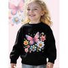 Kids Sweatshirt Butterflies on a Long-Sleeve Crewneck Sweatshirt - a Cozy Pullover Top Featuring an Adorable Graphic Design