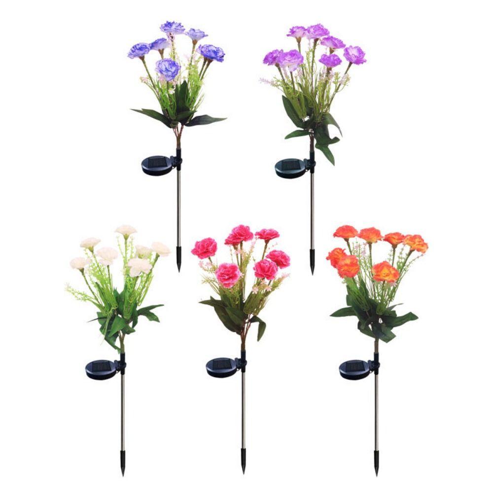 Simulation Flower Outdoor Yard Lights 7 Heads Solar LED Lights Garden Floral Lamp Lawn Decoration