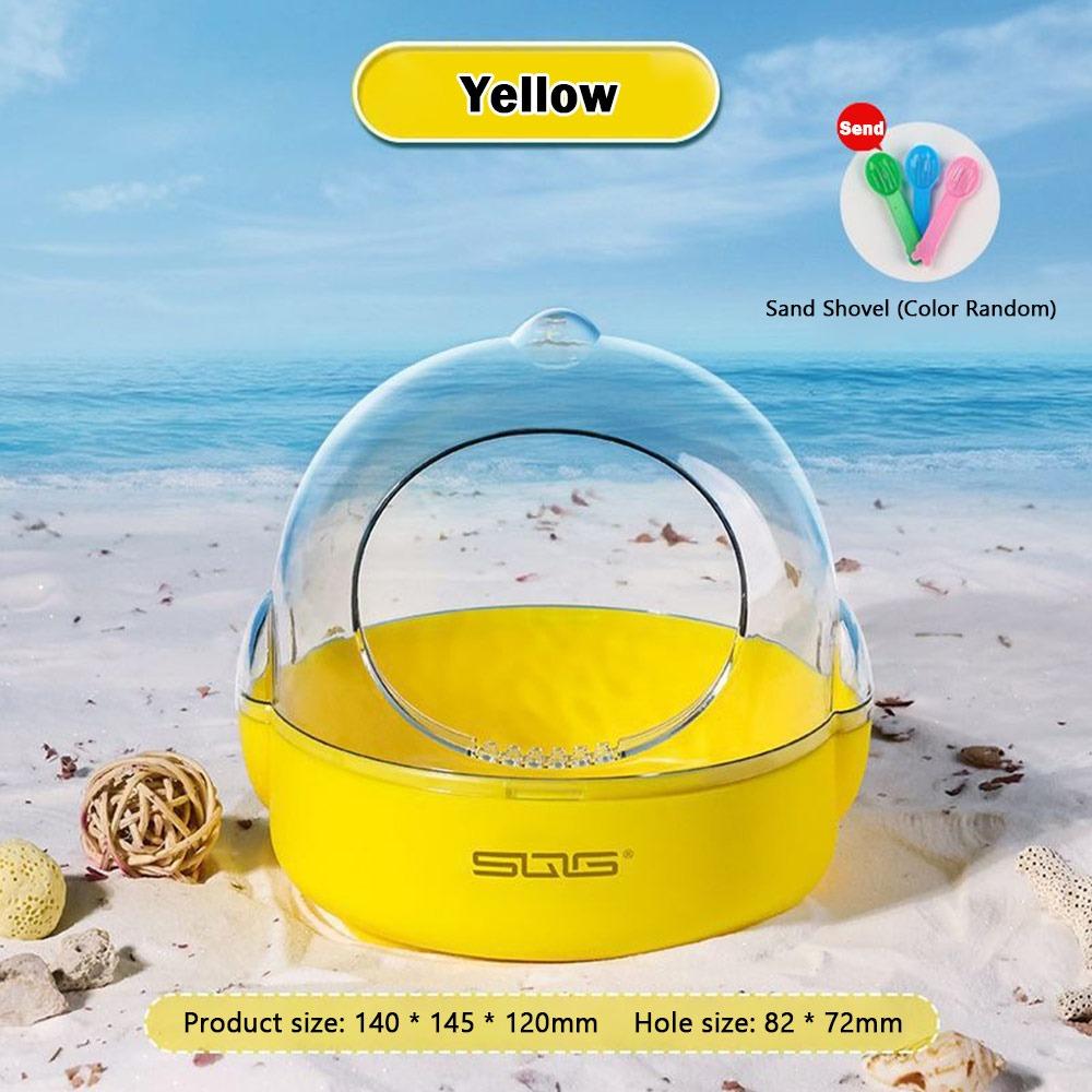 

PP Hamster Bathroom Large Size Transparent Pet Bath Box Splash Proof Fully Transparent Toilet Sand Basin Indoor Pet Accessory жёлтый