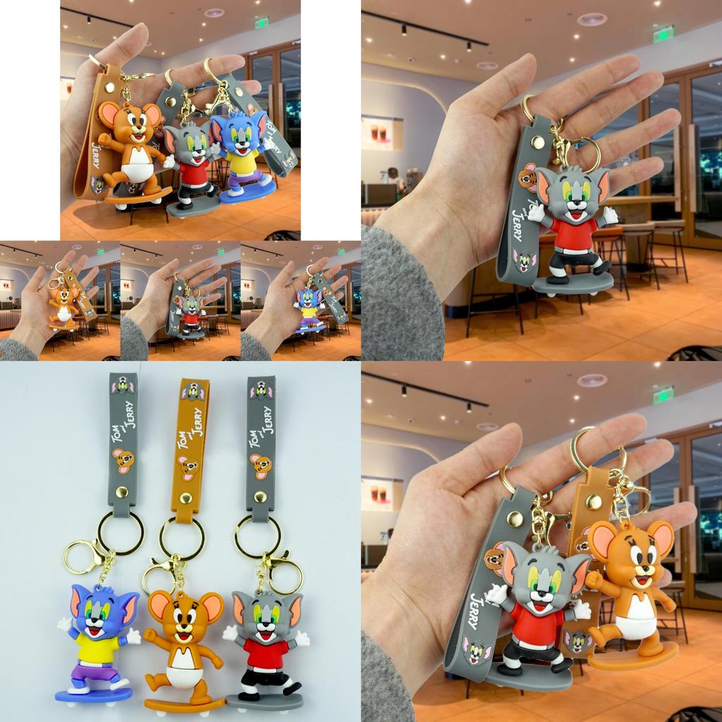 Adorable Tom And Jerry Rubber Keychain Cartoon Character Keyring For Boys And Girls
