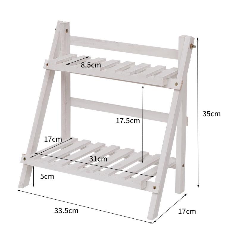 Softwood 2-Tier Desk Organizer Trapezoidal Display Stand for Dorm Home School Office and More Shelf Organizers and Storage