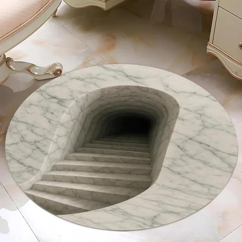 Gold Marble Round Rug Luxury Living Room Carpet Christmas Carpet Home Decoration