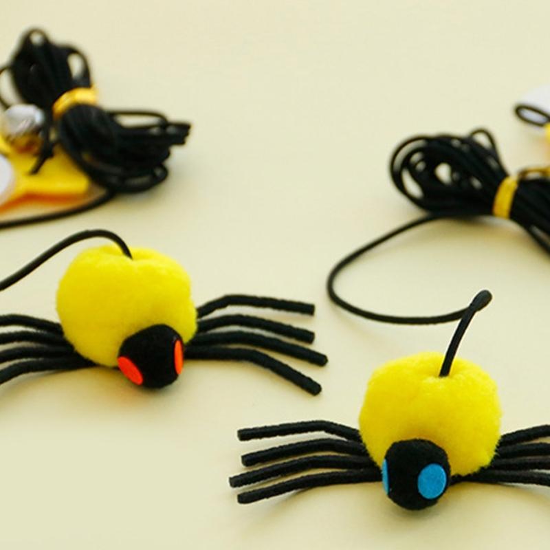 Swinging Hanging Elasticity Rope Playing Stick Bells Spiders Durability Cats Plaything for Indoor Cats