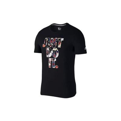 Just Do It Print Kurzarm T-Shirt Herren Tops Schwarz AH9200-010