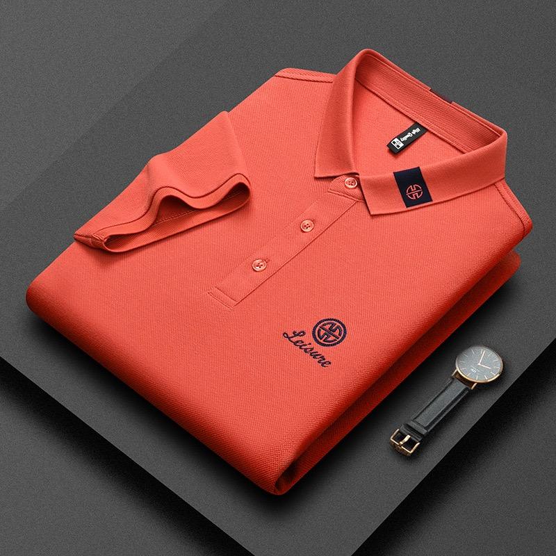 Trend Hub Ny High-end Herre Kortarmet T-skjorte Brodert Krage Poloskjorte Pluss Størrelse Paul Tynn Topp for Menn