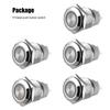 5pcs 19mm Momentary Push Button Power Switch Stainless Steel with Blue LED