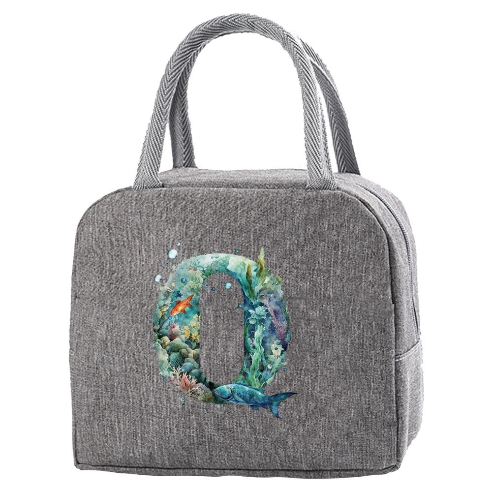 Wasserdichte Oxford Reißverschluss Isolierte Lunchtasche Tragbar Lebensmittelisolierung für Erwachsene Reisen Fisch Buchstaben Druck Box Picknick