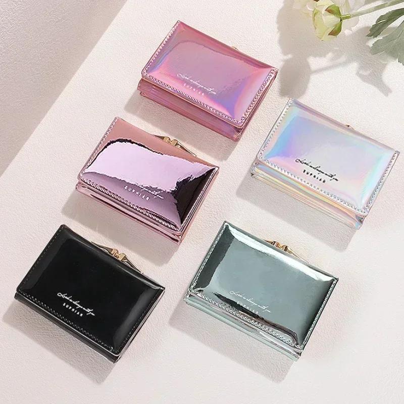 New Women Wallets Female PU Leather Purses Short Hasp Purse Small Money Bag Coin Purse Card Holder Clutch