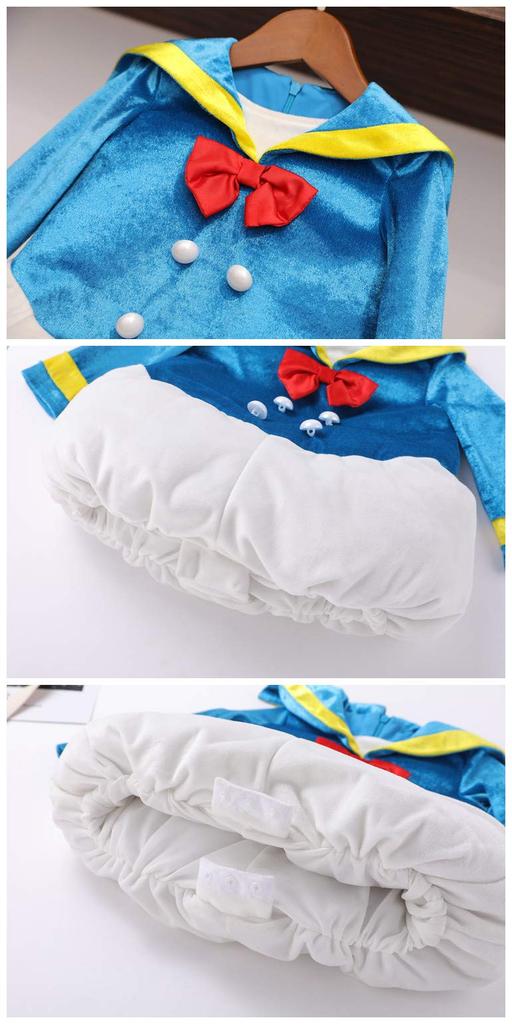 [SCLYX] Cute Sailor Uniform for Girls, Cute 2-Piece Set, Includes Mini Hat, Duck Costume, Duck Clothing, Duck Kigurumi Costume, Duck Costume,