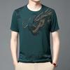 Men's Retro Printed Dragon T-Shirt Large Size Breathable Athletic Short Sleeve
