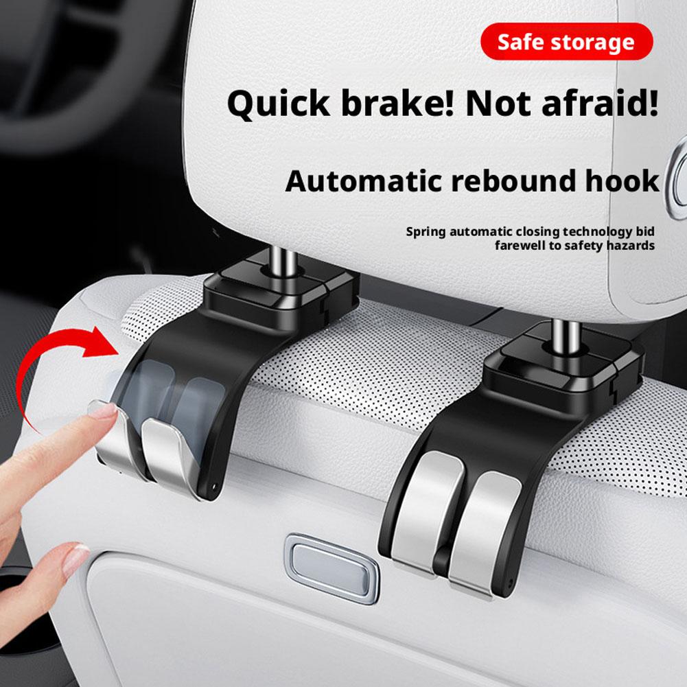 Car Back Seat Headrest Hooks Back Seat Clip Storage Organizer For Car Handbag Clothes Coats Grocery Bags Car Accessories M6C1