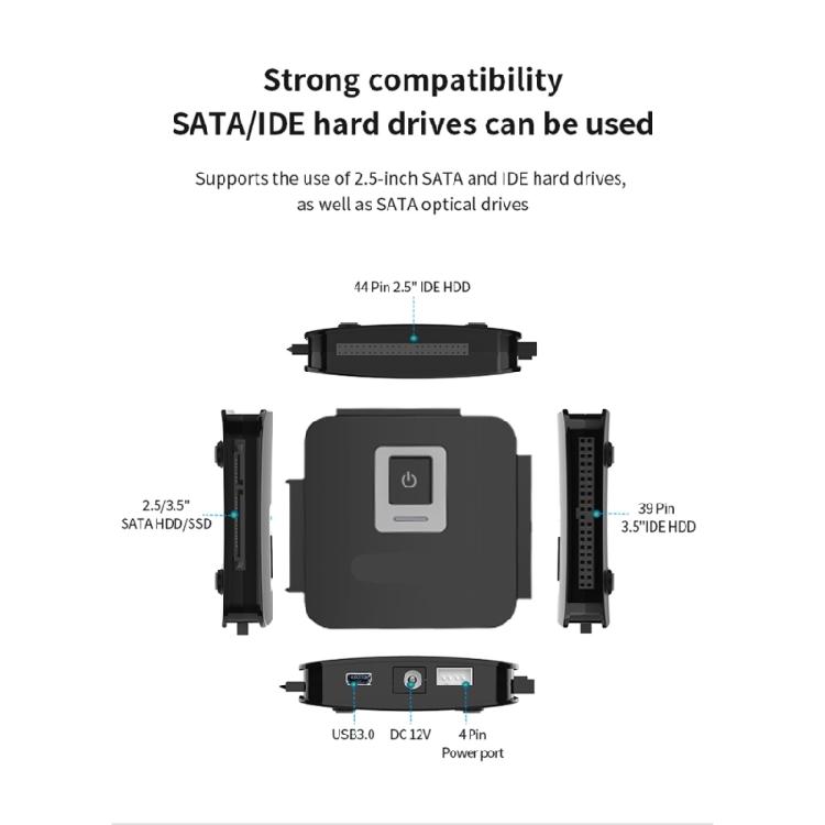 USB3.0 to IDE Converter for 2.5/3.5Inch Hard Drive Supports Hard Disks Drives Conversion Adapter Efficient