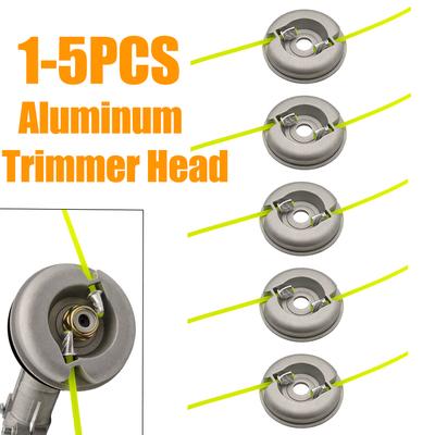 1-5PCS Aluminum Grass Trimmer Head With 2 Lines Brush Cutter Head Thread Universal Nylon Grass Cutting Line Head for Lawn Mower
