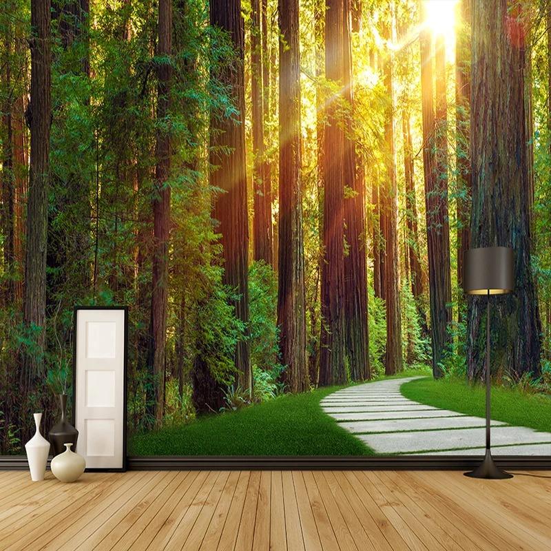 Primary Forest 3d Wallpaper Sunshine Photo Wall Mural Living Room Bedroom Restaurant Backdrop Decor Wallpaper For Wall