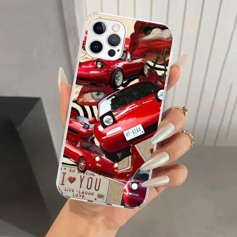 JDM Car MX5 Cute Phone Case for Iphone 17 Air 16 15 Plus 14 13 Mini 12 11 Pro Max 16E 7 8 SE 2020 Soft Funda Print Shell 17 Air