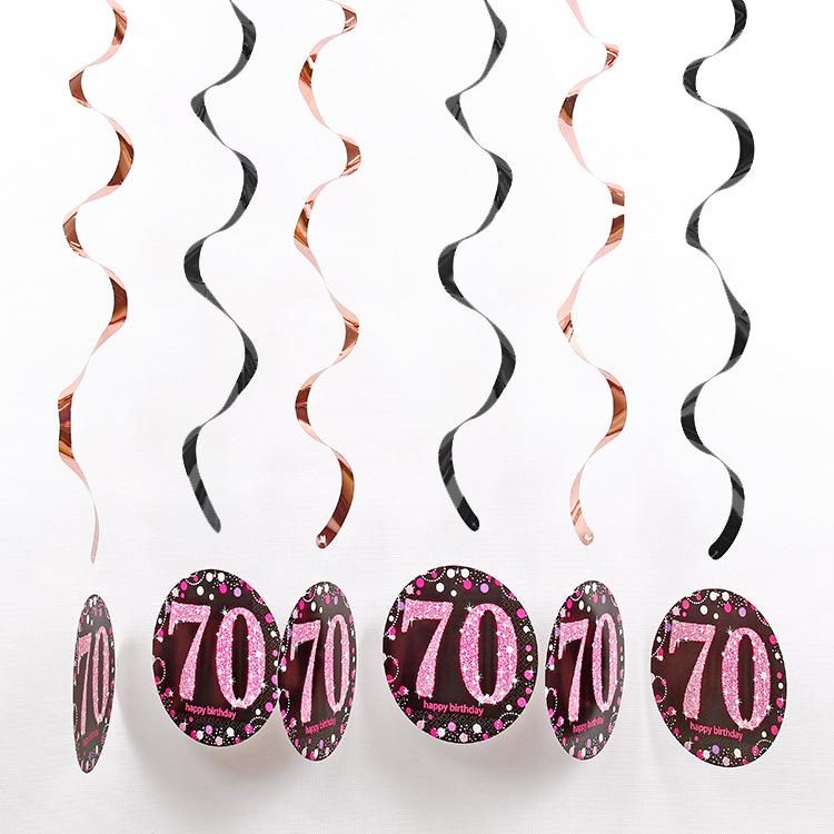 PVC Spiral Ornament Pendants for 18th, 30th, 60th Birthday Party Decorations
