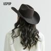 USPOP Chapeau de Cowboy 100% Laine Unisexe Chapeau Feutre à Large Bord Couleur Unie Style Fedora Classique Plusieurs Tailles S–XL Automne Hiver