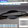 Real Carbon Fiber Car Accessories Door Handle Strip Decorative Trim Cover Soft Sticker For BMW X5 F15 2014-2018 X6 F16 2015-
