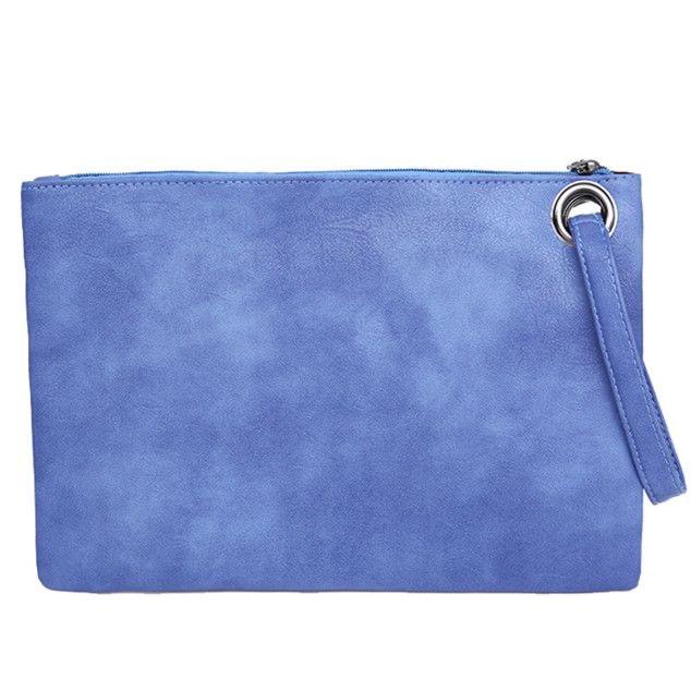 Solid Women Clutch Bag Leather EnvelopeEvening Handbag