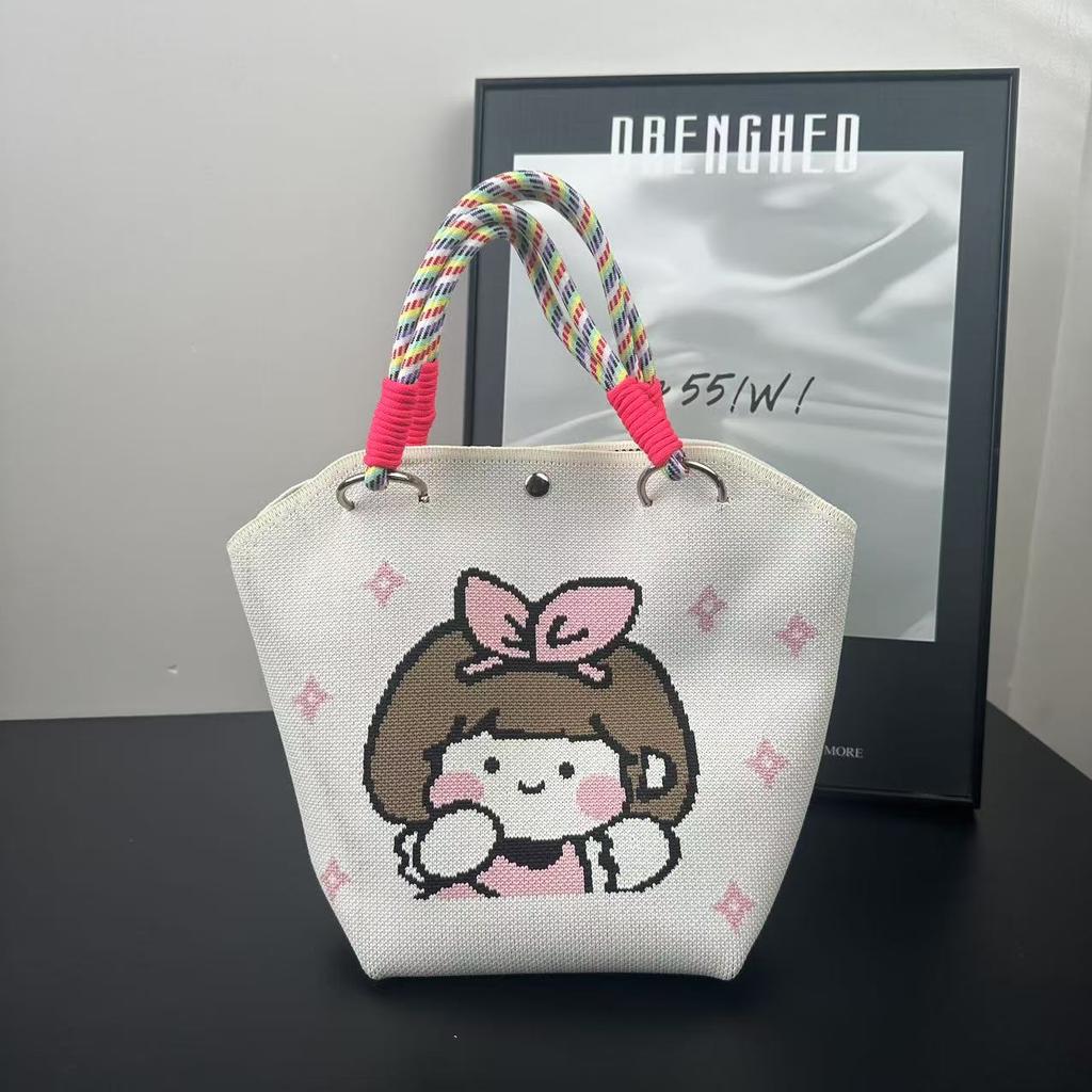 Niche Design Vegetable Basket Handbag High-end Knitted Bag Casual Versatile Large-capacity Woven Bag