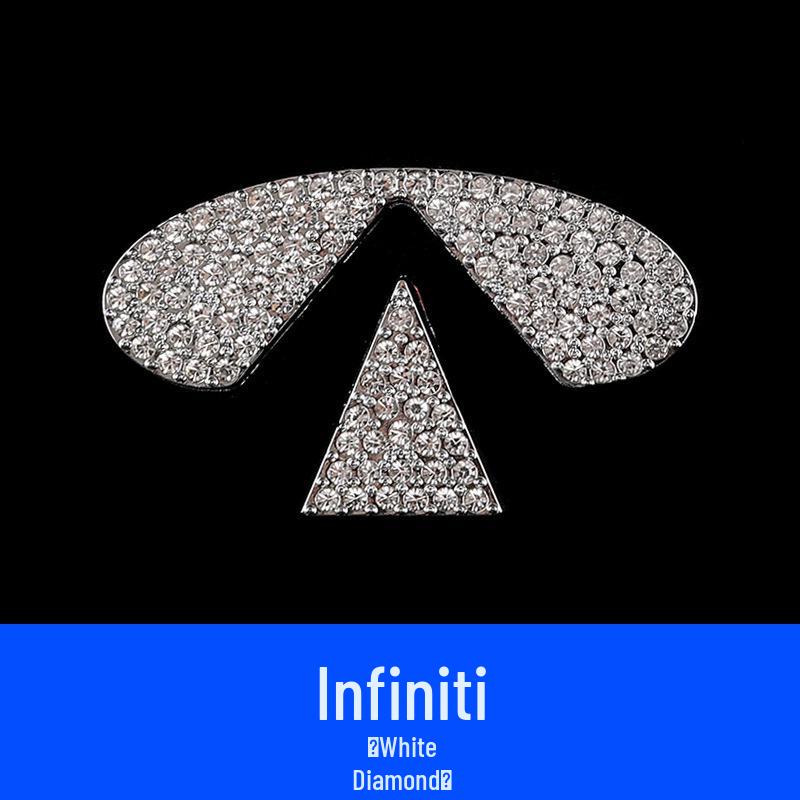 Naklejka z logo na kierownicę z cyrkoniami - Stylowa dekoracja wnętrza samochodu