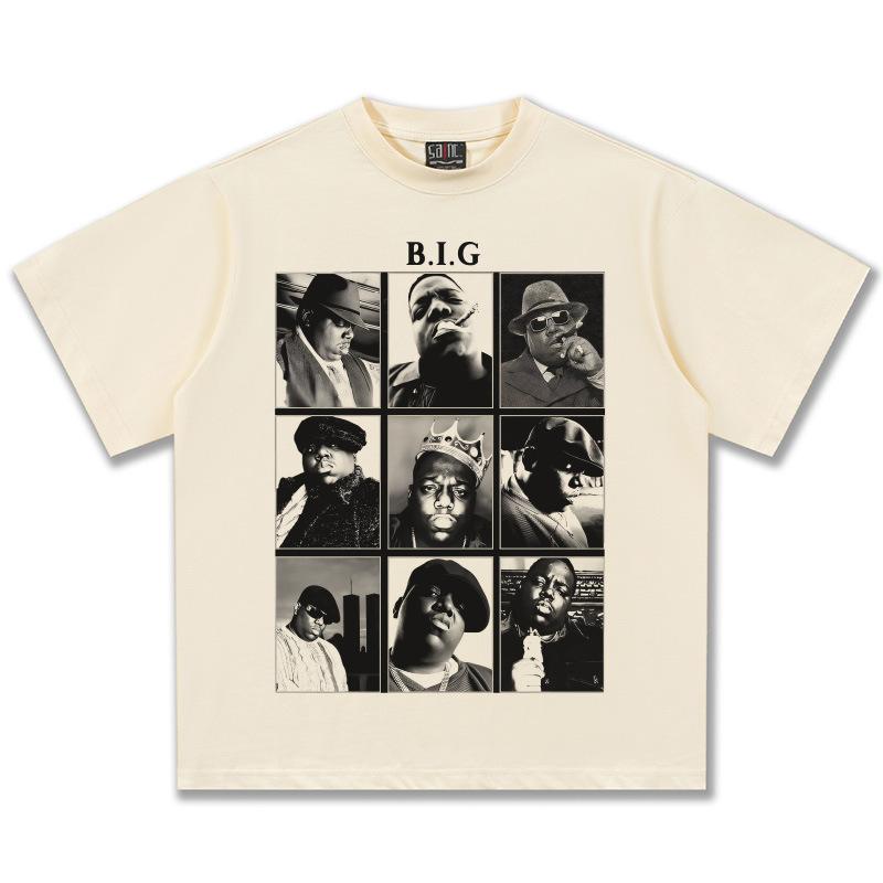 

The Notorious BIG Collage Graphic TShirt Oversized Unisex Hip Hop Rapper Casual Cotton Short Sleeve Streetwear Top 4XL