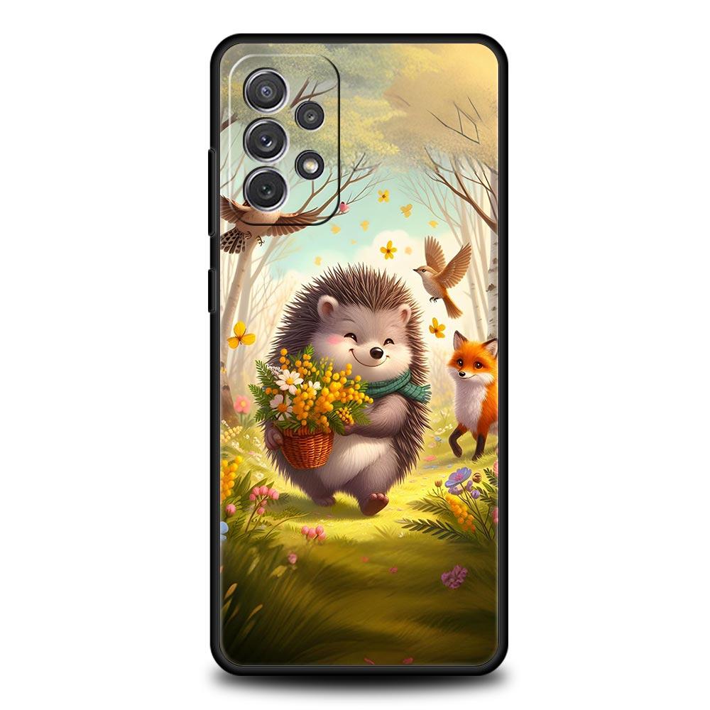 Hedgehog Design Phone Case For Samsung Galaxy A17 A07 A55 A35 A25 A15 A05 A33 5G A31 A23 A21s A13 A11 A41 A73 A53 A51 A71 Cover