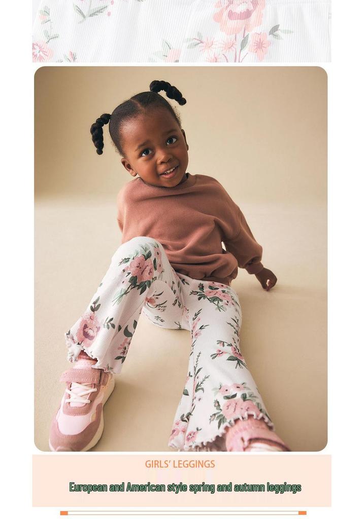 European & American Girls' Spring/Autumn Knit Bell Bottom Pants