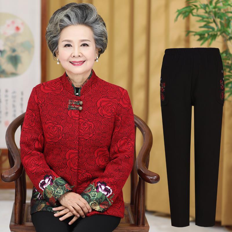 Spring and Autumn Jacket Set for Mature Women (Ages 60-80) – Grandma Style