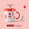 Personalized Christmas Ceramic Mug with Lid and Spoon - Creative Cartoon Design, Perfect for Halloween Gifts