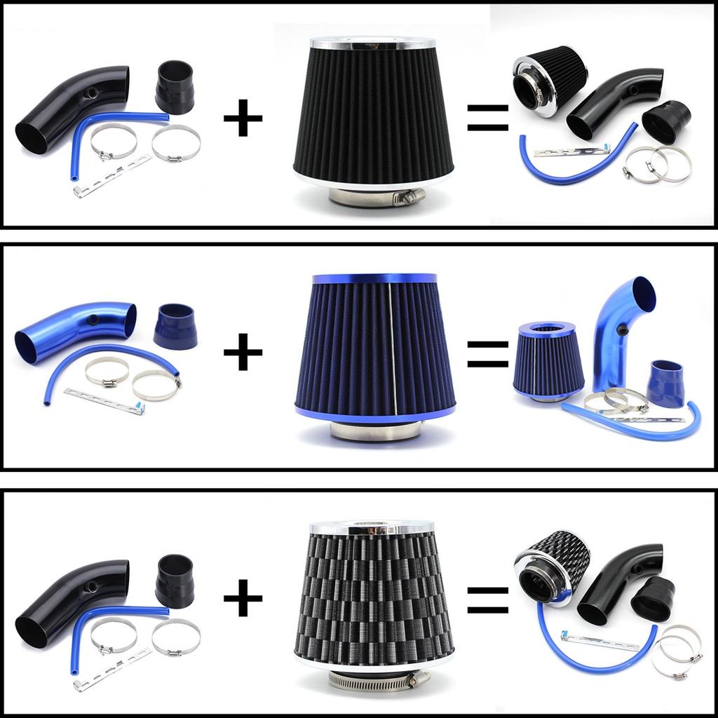 76mm 3inches Car Refitted Winter Mushroom Head Air Filter Intake Pipe Filter High Flow High Cold Air Filter Aluminum Pipe Kit