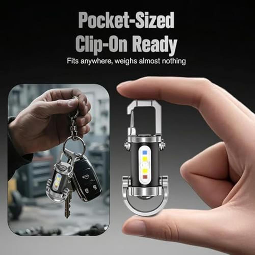 USB Rechargeable Compact Keychain Flashlight with Bright LED Light for Hiking Camping Running and Everyday Use