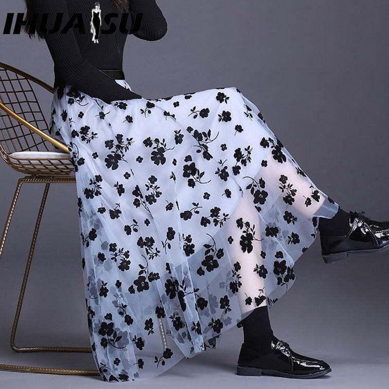 

IHUASU Женская Модная Повседневная Летняя Весенняя Юбка XXL светло-синий