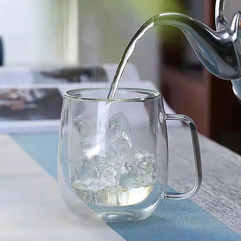 350ml Heat-Resistant Double Wall Glass Mug Beer Coffee Cup Set Espresso Glass Mugs Hot Milk Cup Glassware Tumbler Cups Drinkware