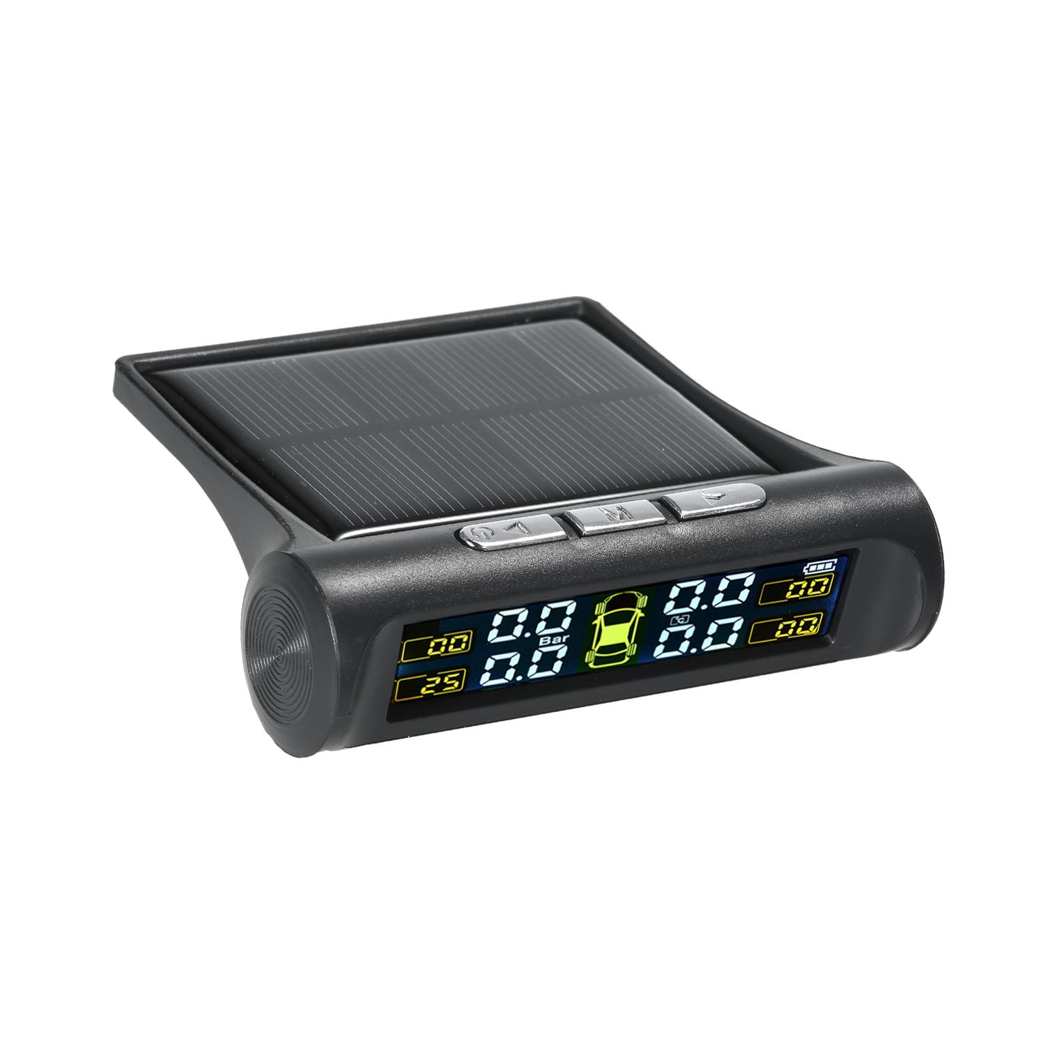 Solar Wireless Car Tire Pressure Monitoring System with 4 External Sensors
