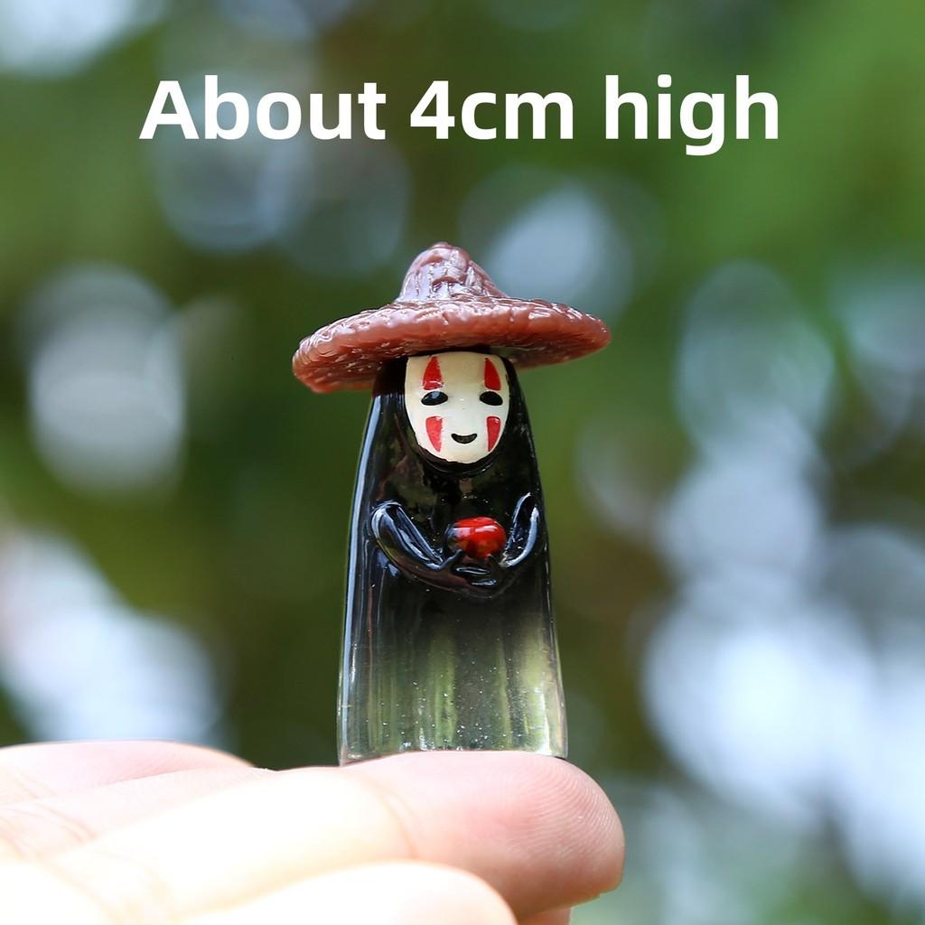 Face No Man Holding Umbrella Sitting Posture Hat Mini Model Ornament Desktop