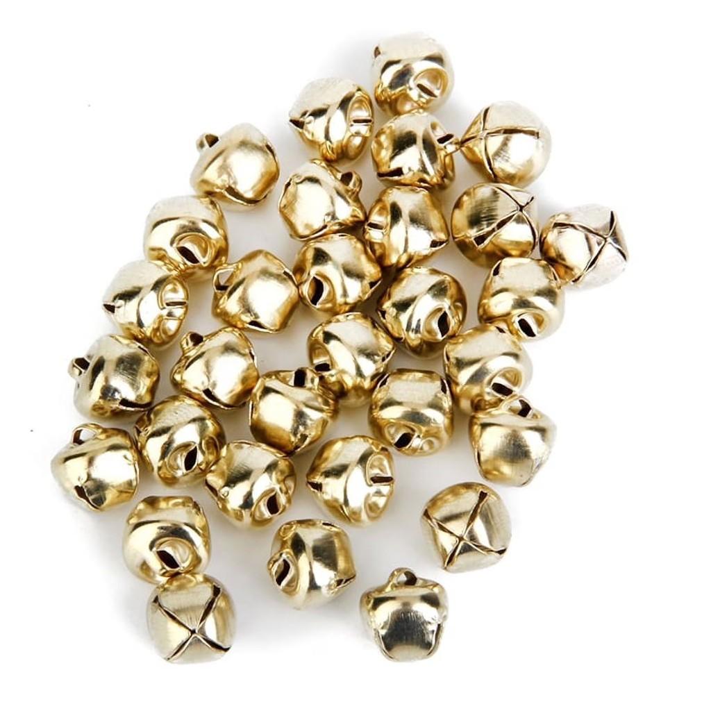 100 Stuks Kerstbelletjes 1 Inch voor Knutselen en Kerstversiering Huis Goud