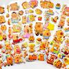 12Sheets Cute Capybara Bubble Stickers Kawaii 3D Three-Dimensional Stickers Anime Cartoon No Repetition Kids Diy Toy Sticker