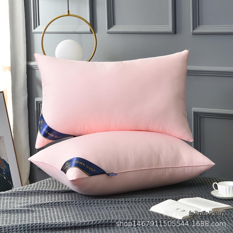 Luxury Feather Velvet High & Low Support Pillows - Neck Protection and Comfort Pair