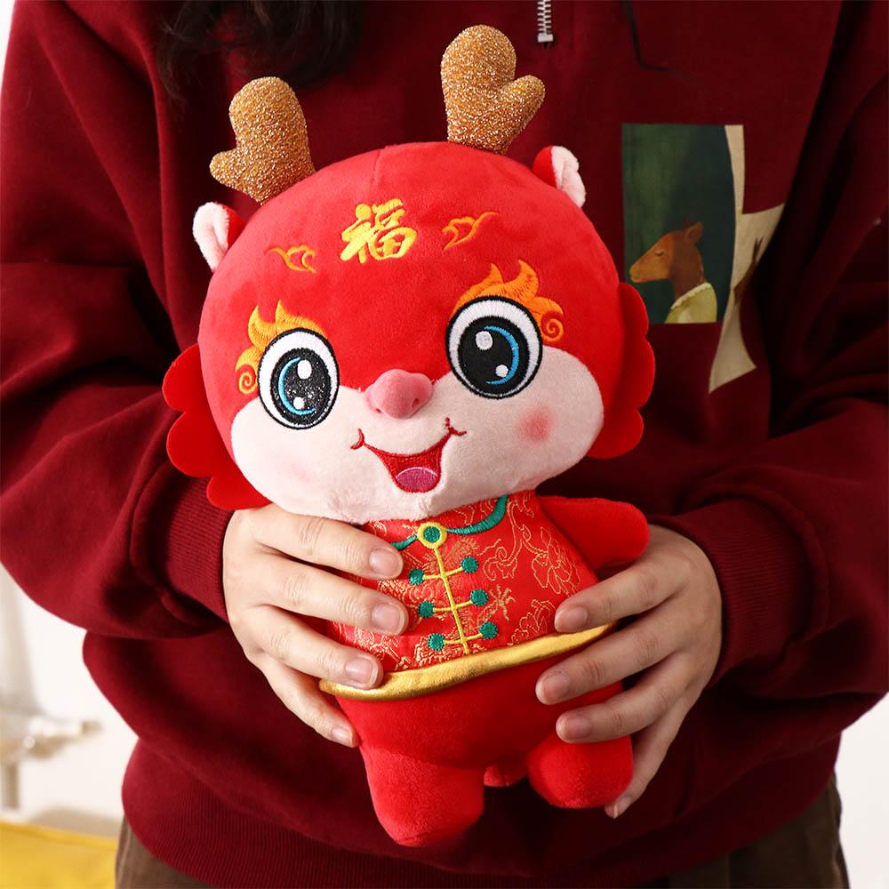 Tang Suit Dragon Year Plush Toy Stuffed Lucky Dragon Doll Plushies  Girls Toys