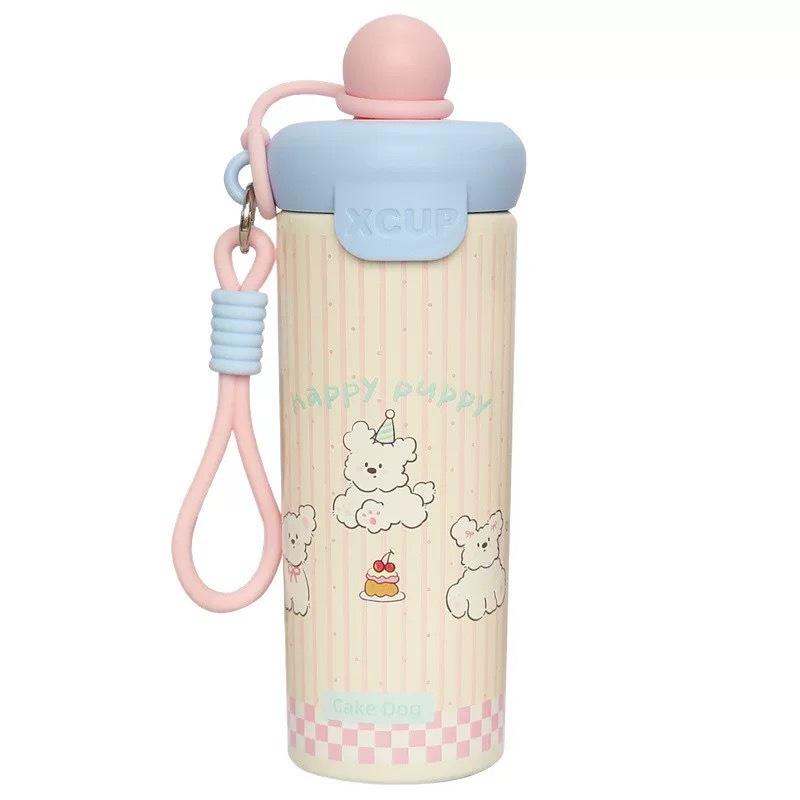 New Stainless Steel with Straw Thermos Cup High Value Float Creative Water Cup Large Capacity Cat Cartoon Coffee Cup