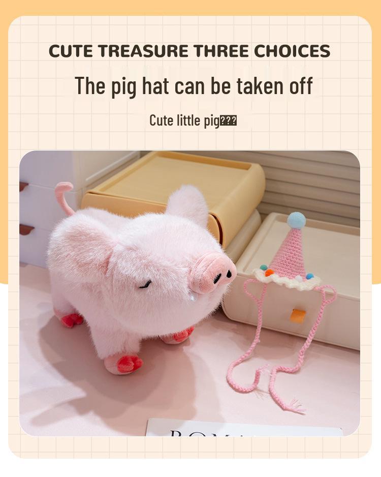 Adorable Wild Boar Plush Toy – Super Soft Pig Stuffed Animal with Birthday Hat, Perfect Gift or Wedding Toss Doll