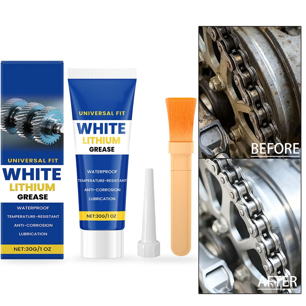 30g White Grease Multi-Purpose High-Temp Rresistance Mineral Oil Formula Lubricant For Car Sunroof Hinge Gear Bearing Chain Z1A9