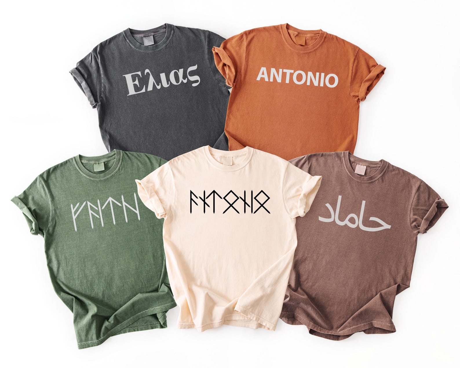 Custom Text T-Shirt, Personalized Text Tee, Custom Unisex Gift, Custom Name Shirt, Viking shirt, arabic, Ancient Greek, Custom Gift 3XL