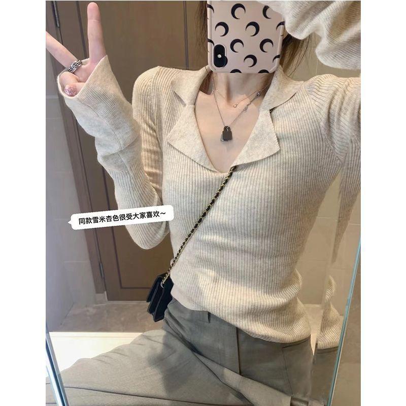 Pure Desire Style Design Thin Base Knit Sweater Women's Slim Long Sleeved Top Spicy Girls